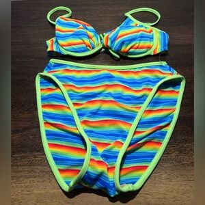 Colorful Striped swim set size‎ Medium